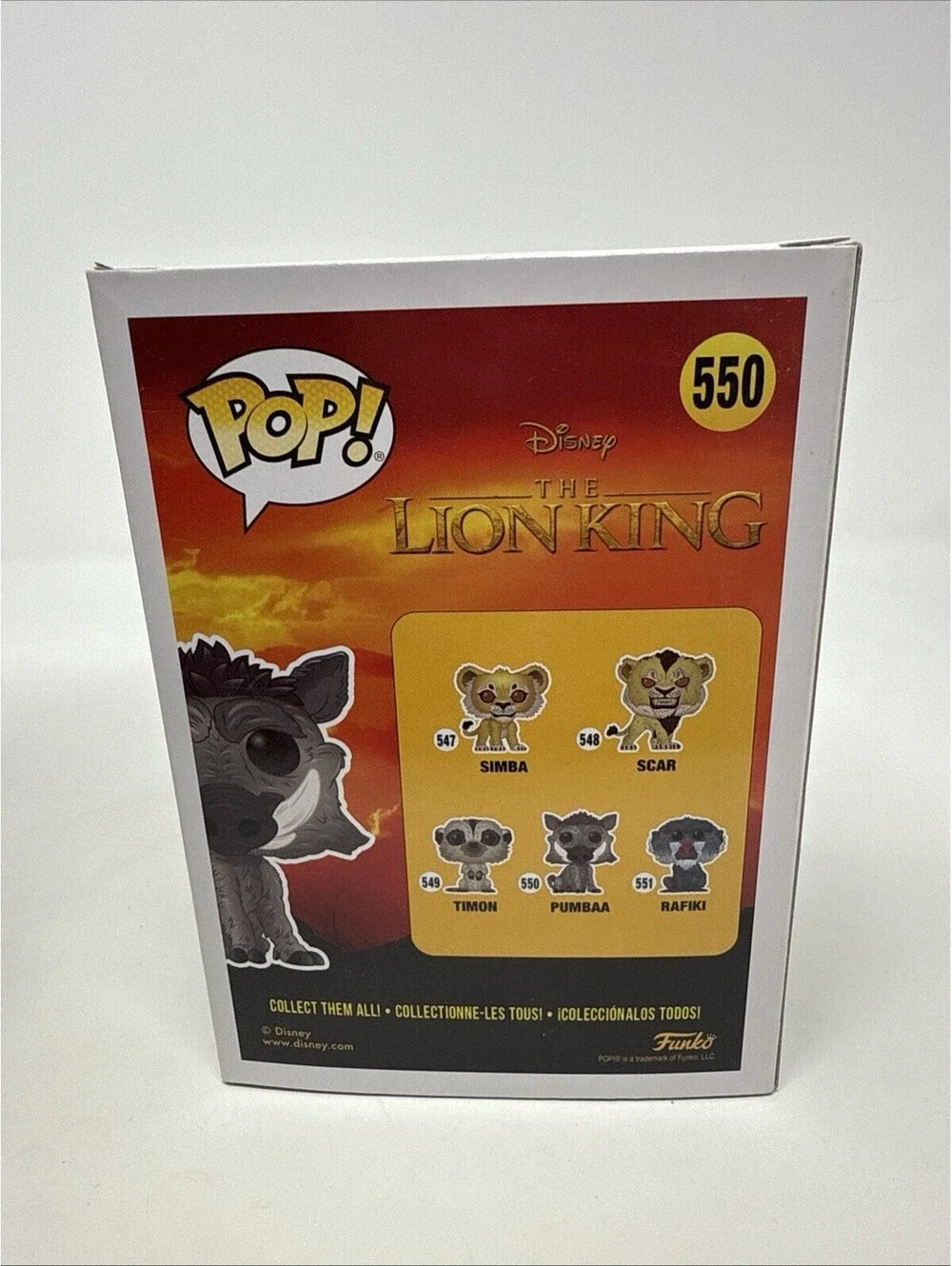 Funko Pop Disney The Lion King Live : PUMBAA #550 Vinyl Figure